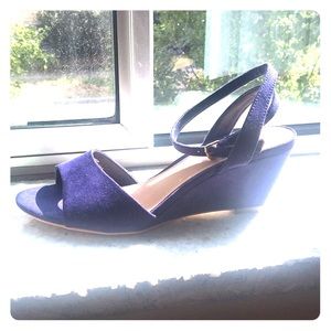 Ann Taylor LOFT ankle wrap wedge sandals